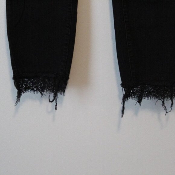 Torrid Ankle Skinny Lace Hem Jeans Black Women's Plus Size 16 H13659 - Picture 3 of 8